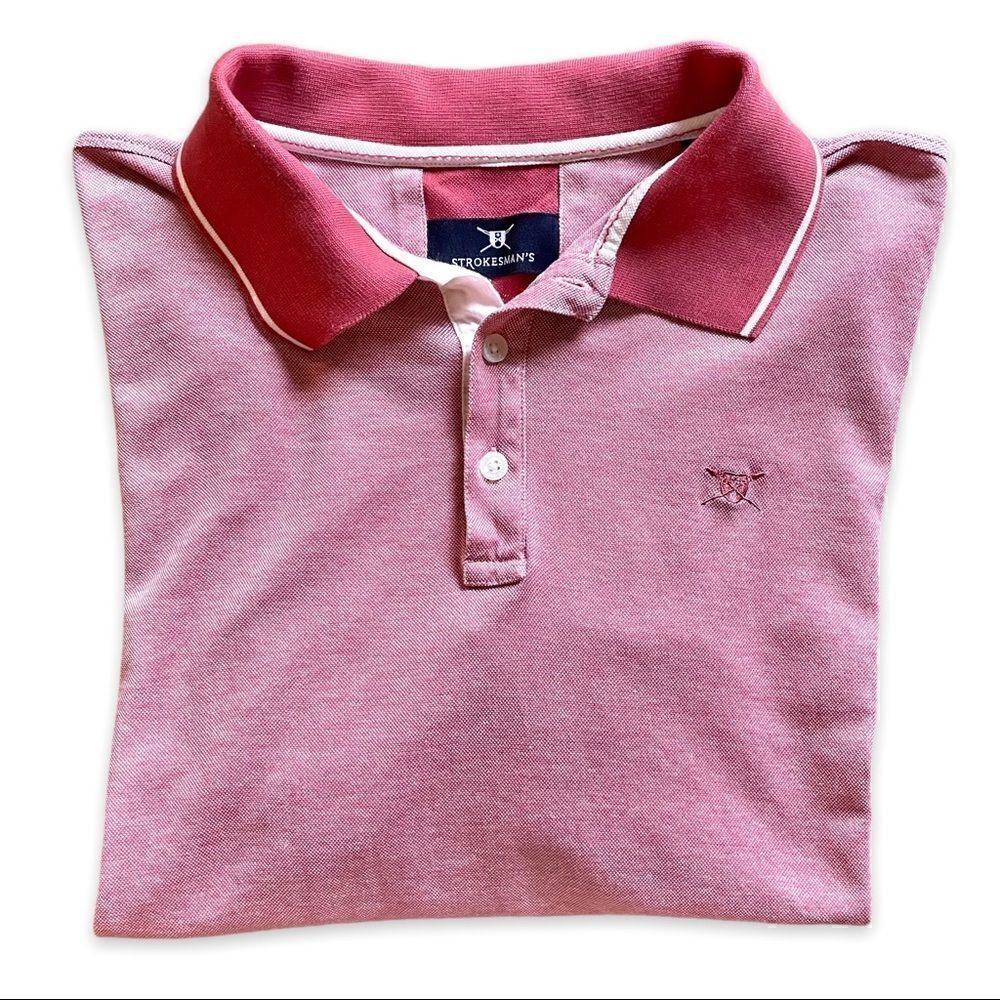Strokesman’s Pink/ Red Cotton Polo Shirt Size XL European Brand